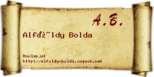 Alföldy Bolda névjegykártya